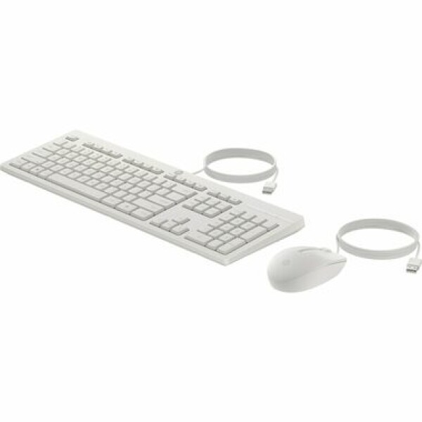 HP 225 Combo bílá / Set drátové klávesnice + myši / membránová / CZ-SK Layout / 1200 dpi (86J24AA)