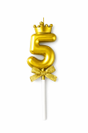 Cake star Dortová svíčka s "korunkou" zlatá č.5