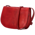 Stylová v pevném provedení dámská kožená crossbody Sajmon, červená