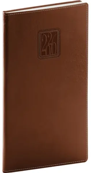 NOTIQUE Kapesní diář Panama 2026 hnědý / 9 x 15.5 cm (PGD-KAPPA-6387)