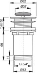 Alcadrain Výpust umyvadlová CLICK/CLACK 5/4" celokovová bez přepadu, malá zátka A394 A394