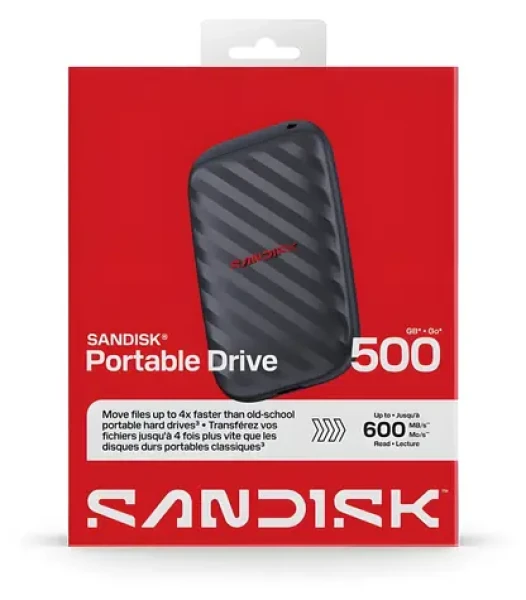 SanDisk Portable SSD 500GB / Externí SSD / čtení: 600 MB/s / USB 3.2 Gen 2 (SDSSDE10-500G-G25)