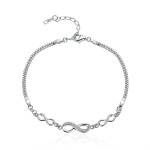 Stříbrný náramek Triple Infinity, stříbro 925/1000, nekonečno, Stříbrná 16 cm + 5 cm (prodloužení)