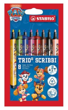 Vláknový fix - STABILO Trio Scribbi PAW Patrol - 8 ks sada - s potiskem designu PAW Patrol
