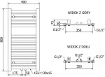 MEXEN/S - Hades radiátor + topná tyč 800 x 400 mm, 300 W, zlatá W104-0800-400-2300-50