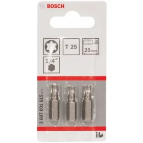 BOSCH Extra-Hart 2607001615 / Šroubovací bit zvlášť tvrdý / T25 / 25 mm / 3 ks (2607001615)