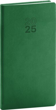 Diář 2025: Aprint zelený, kapesní, 15,5 cm