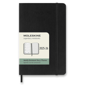 18měsíční diář Moleskine 2025-26 - měkké desky, S, týdenní - černý
