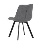 Židle jídelní, šedá látka, nohy černý kov