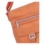 Stylová dámská koženková crossbody Fela, oranžová