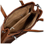 Trendy dámská koženková kabelka na rameno Remiga, hnědá