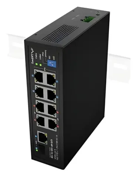 Lanberg ILFE-8P-1GE-1S-120 / Switch / 8x Fast Ethernet PoE / 4x PoE++ + 4x PoE+ / 1x GbE + 1x SFP / DIN / Unmanaged (ILFE-8P-1GE-1S-120)