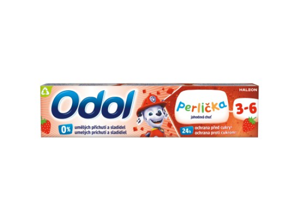 Odol Perlička Zubní pasta s fluoridem jahodová chuť 50 ml