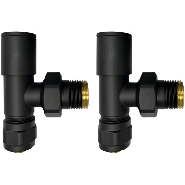 CERANO Připojovací sada radiátorových ventilů - rohová - černá matná