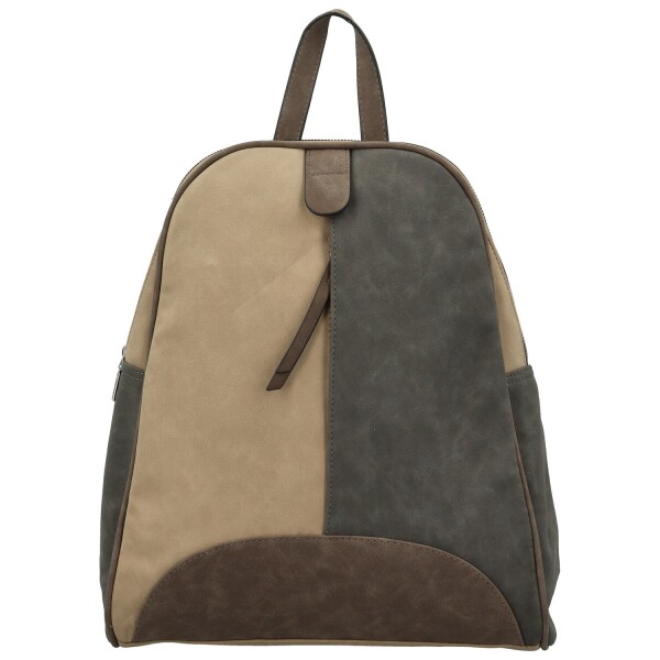 Trendy dámský koženkový kabelko-batoh Ticiana, béžovo-šedý