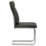 Jídelní židle, šedá látka v dekoru vintage kůže, kovová podnož, broušený nikl