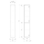 SAPHO ESPACE skříňka 25x172x32cm, 1x dvířka, levá/pravá, bílá lesk ESC120-3030