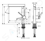 HANSGROHE - Finoris Umyvadlová baterie 230, s výpustí Push-Open a otočným výtokem, matná černá 76060670