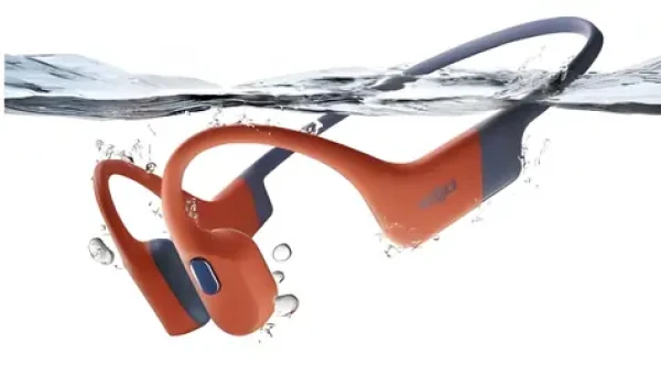 Shokz OpenSwim Pro červená / Bluetooth sluchátka / kostní vedení / před uši / IP68 (S711-ST-RD)