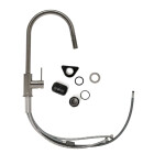 Dřezová baterie SAT Aurum s vytahovací sprškou, 2 proudy broušený gun metal SATBAUR286BGM SATBAUR286BGM