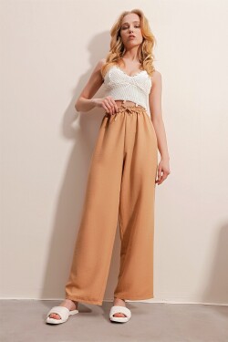 Trend Alaçatı Stili Women's Cinnamon Elastic Waist Comfort Fit Aerobin Trousers