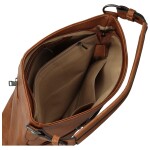 Trendy dámská koženková kabelka na rameno Sandipa, hnědá