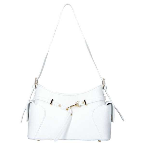 Extravagantní kožená kabelka na rameno Lina, bílá