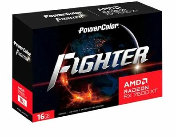 PowerColor Radeon RX 7600 XT Fighter 16GB / 1980 - 2755 MHz / 16GB GDDR6 / 128-bit / 3x DP / 1x HDMI / (8) 600W (RX7600XT 16G-F)