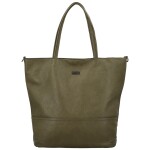 Trendy dámská koženková kabelka Lisabeth, olivově zelená