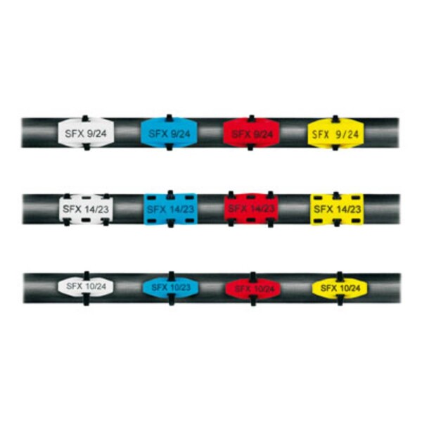 Weidmüller 1000380000 SFX 10/23 NE GR V2 značení kabelů Druh montáže: kabelové spony Potisknutelná plocha: 5 x 23.50 mm šedá Počet markerů: 160 160 ks