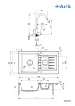 DEANTE - Zorba sandy - Granitový dřez včetně baterie, 1.5 - bowl s odkapávačem ZQZA7513