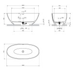 OMNIRES - SHELL M+ volně stojící vana s přepadem, 160 x 75 cm, bílá mat SHELLWWZPBM