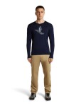 Pánské merino triko dlouhý rukáv ICEBREAKER Mens Merino 200 Oasis LS Crewe SkiingYeti, Midnight Navy velikost: S