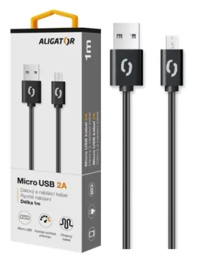 Aligator 2A Datový kabel micro USB 1m černá (DAKA001)