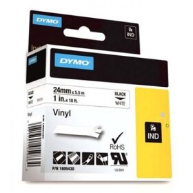 Dymo originální páska do tiskárny štítků 24mm x 5.5m / černý tisk / bílý podklad / RHINO vinylová profi D1 (1805430-D)