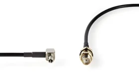 Nedis Anténní kabel SMA - TS9 černá / Anténní kabel / SMA zásuvka - TS9 zástrčka / pozlacené / 50 Ohm / 0,2 m (CSGB02125BK02)