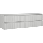 MEXEN/S - Rivel koupelnová skříňka pod umyvadlo 160 cm s deskou, 2 zásuvky, reliéf , šedá mat 91A20-16047-2-BFFC62