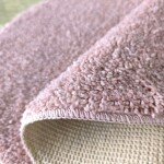 DumDekorace Kulatý huňatý koberec s vysokým vlasem růžový Šířka: 120 cm | Délka: 120 cm