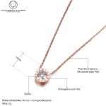 Ocelový náhrdelník se zirkony Virginia Gold - chirurgická ocel, Zlatá 40 cm + 5 cm (prodloužení)