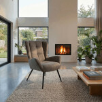 Křeslo ušák, šedá, látka, AK-H9206 GREY2