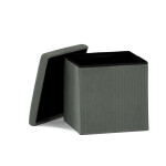 Taburet s úložným prostorem, zelená manšestrová látka