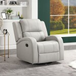 TV a relaxační křeslo, manuální polohování, potah stříbrná látka v dekoru kůže