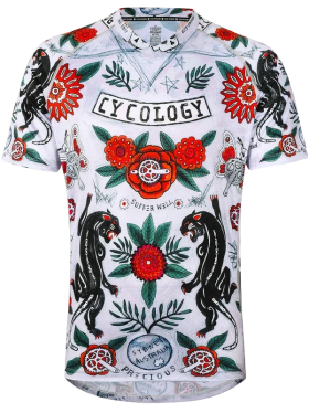 Dres MTB CYCOLOGY Ashanti, grey, pánský, krátký rukáv (Motiv Ashanti, velikost S)