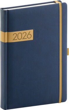 Denní diář Twill 2026, modro-zlatý