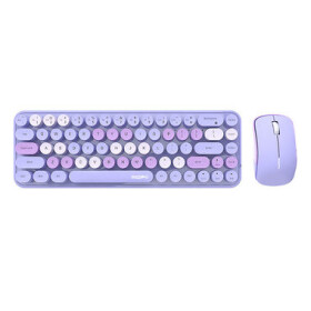 MOFII Bean 2.4G fialová / Set bezdrátové klávesnice + myši / US layout / 2.4Ghz USB dongle / 1200DPI (SMK-676367 Purple)