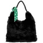 Módní dámská plyšová kabelka do ruky Raiga, černá