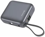 Swissten Space 10000 mAh stříbrná / Powerbanka s integrovaným kabelem / 35W / USB-C (22013986)