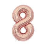 Balónek fóliový 85 cm rose gold číslo 8 - Albi