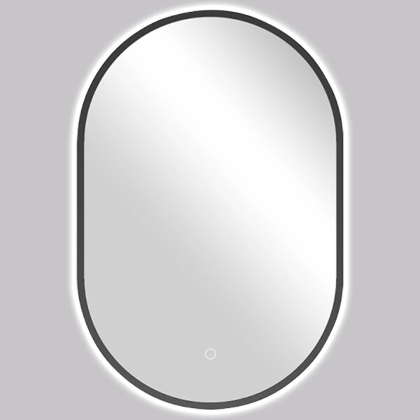 CERANO - Koupelnové LED zrcadlo Valto, kovový rám - černá matná - 40x60 CER-NT8144D-40X60