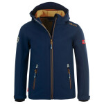 TrollKids Dětská softshellová bunda Trollfjord Jacket mystic blue/golden yellow softshell navy (161-146) 128